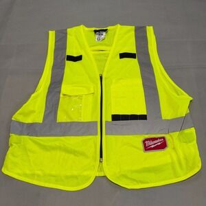 Milwaukee High Hi-Visibility Safety Vest Yellow Reflective Mesh S/M Construction